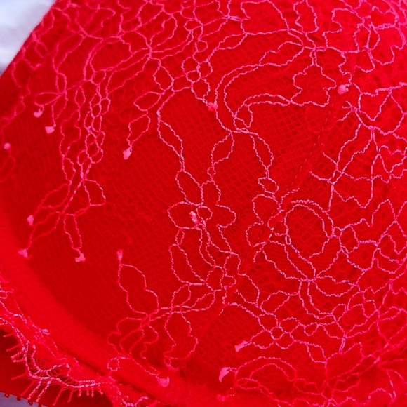 Victoria's Secret Dream Angel's Women's Red Lace Push-up Bra - Picture 2 of 7